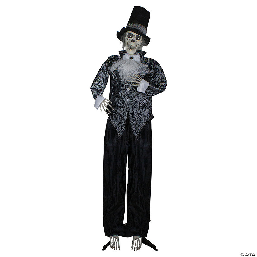 Northlight 6' Black and White Lighted and Animated Groom Halloween Decoration Image