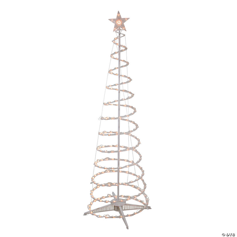 Northlight - 6' Clear Lighted Spiral Cone Tree Outdoor Christmas Decoration Image