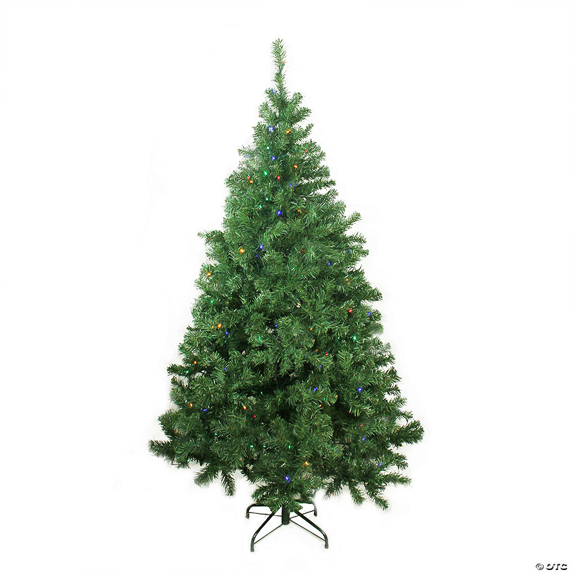 Northlight 6 ft Pre-Lit LED Medium Mixed Classic Pine Artificial Christmas Tree - Multi Lights Image