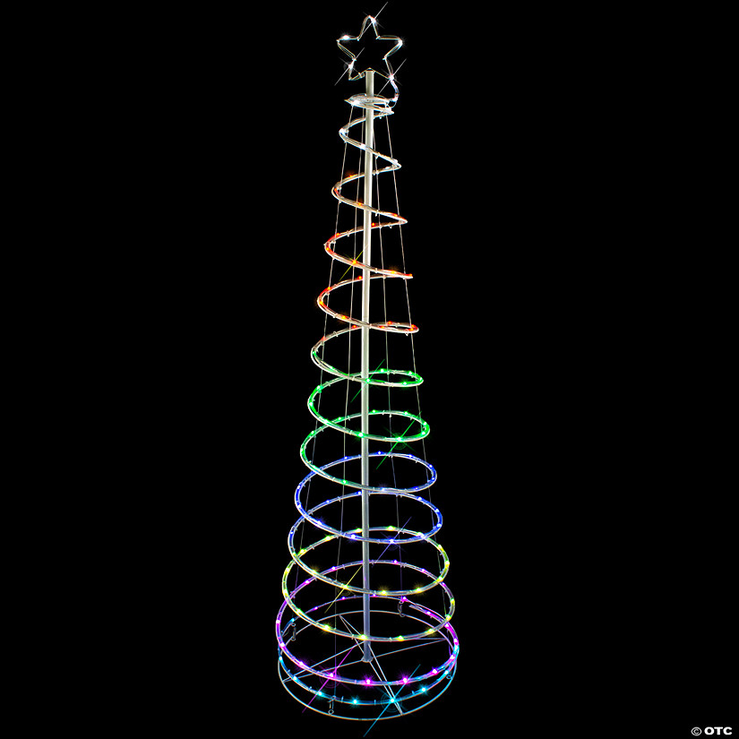 Northlight 6' LED Color Changing Multiple Function Outdoor Spiral Christmas Tree Image