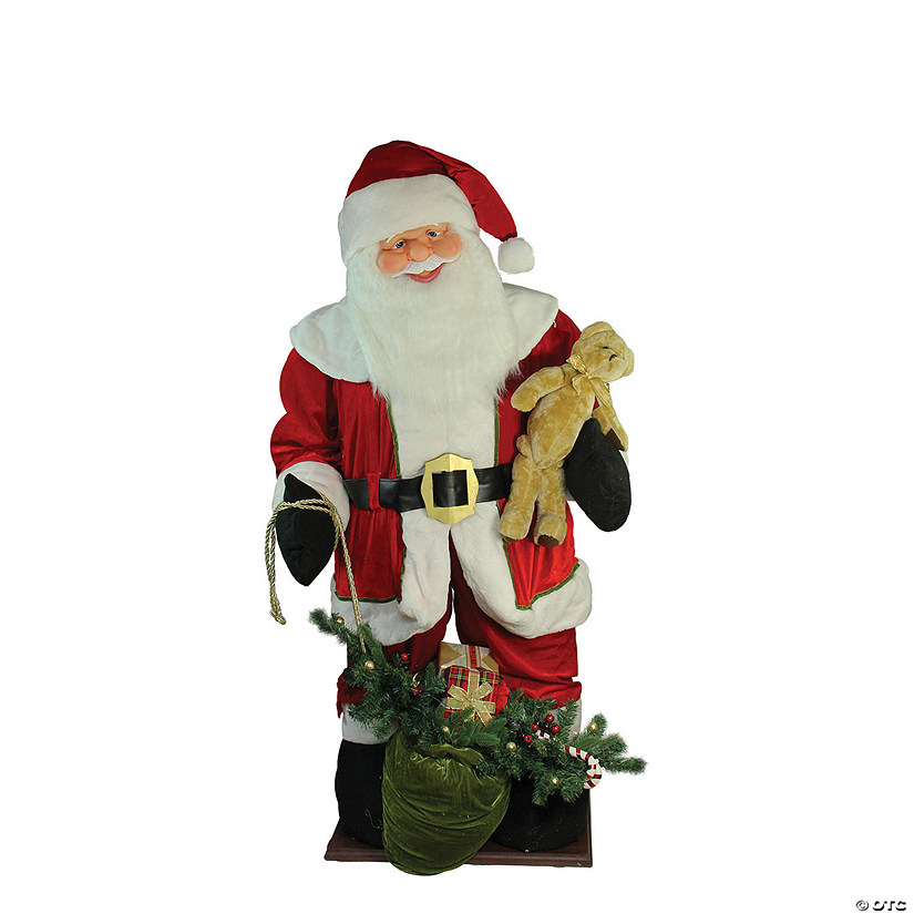 Northlight - 6' LED Lighted Musical Santa Claus with Gift Bag Christmas Inflatable Figurine Image