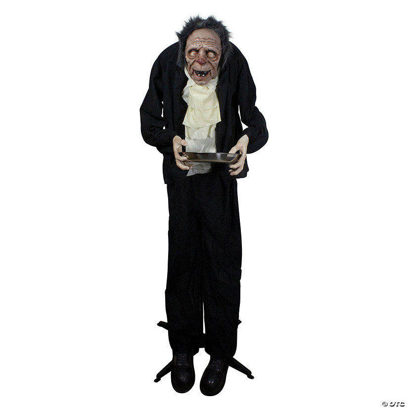 Northlight 6' Lighted Animated Scary Butler Standing Halloween Decoration Image