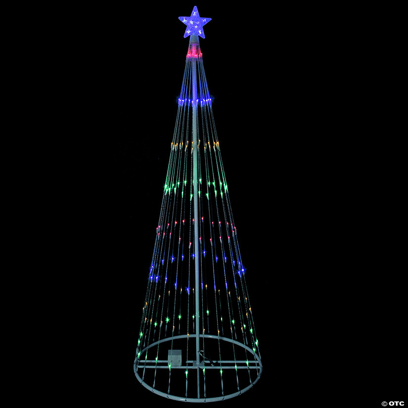 Northlight 6' Multi-Color LED Lighted Show Cone Christmas Tree Outdoor Decoration Image