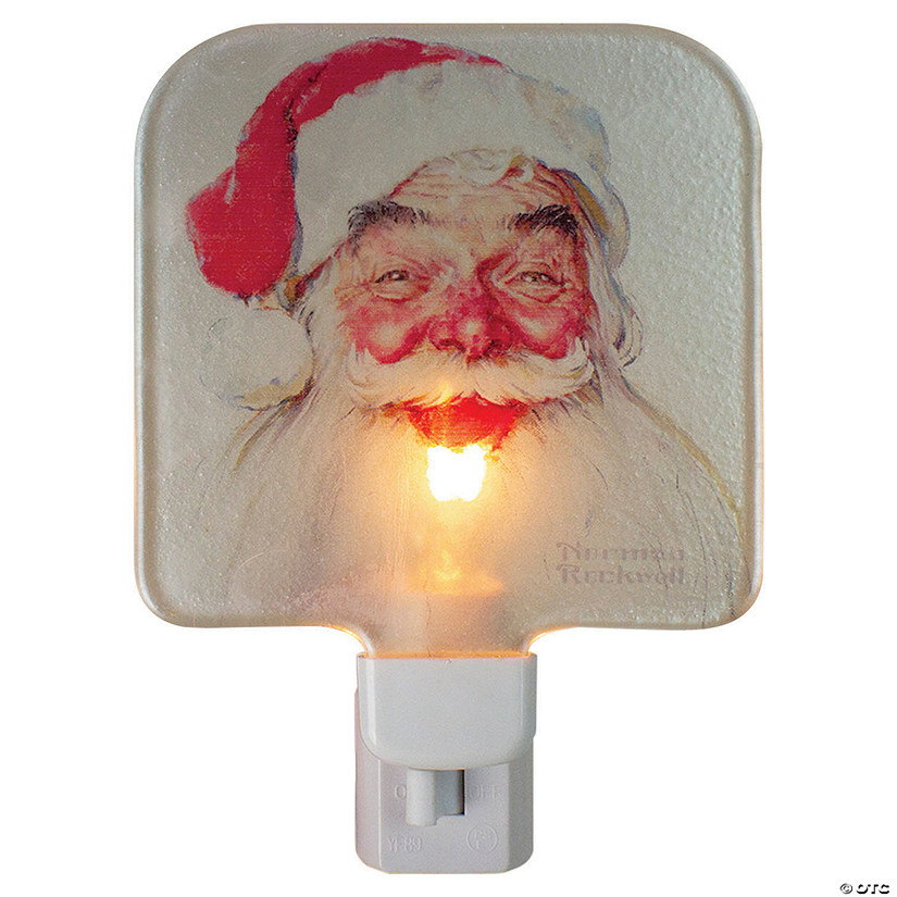 Northlight 6" Norman Rockwell 'Santa Claus' Glass Christmas Night Light Image
