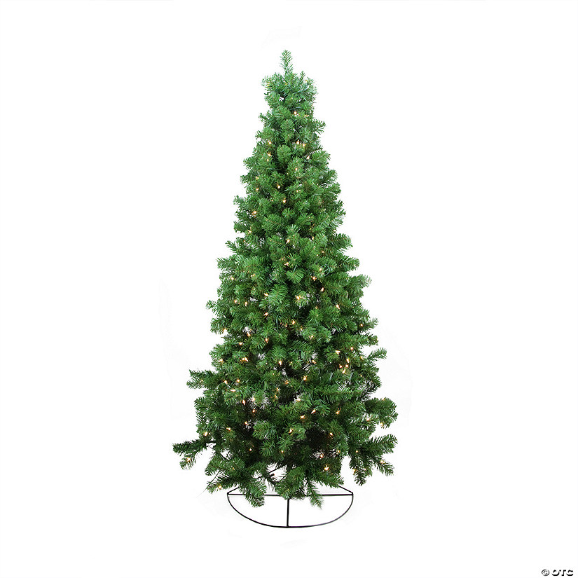Northlight 6' Pre-Lit Pine Artificial Wall Christmas Tree - Clear Lights Image