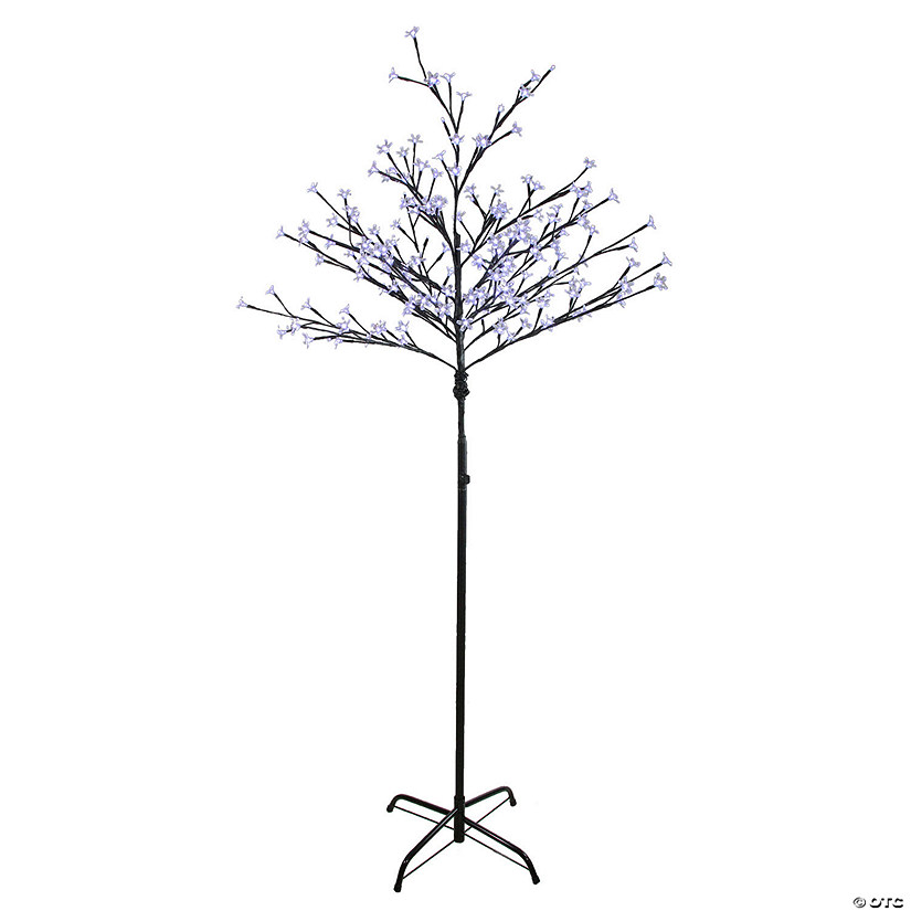 Northlight 6' Pre-Lit Slim LED Lighted Cherry Blossom Artificial Tree - Pure White Lights Image