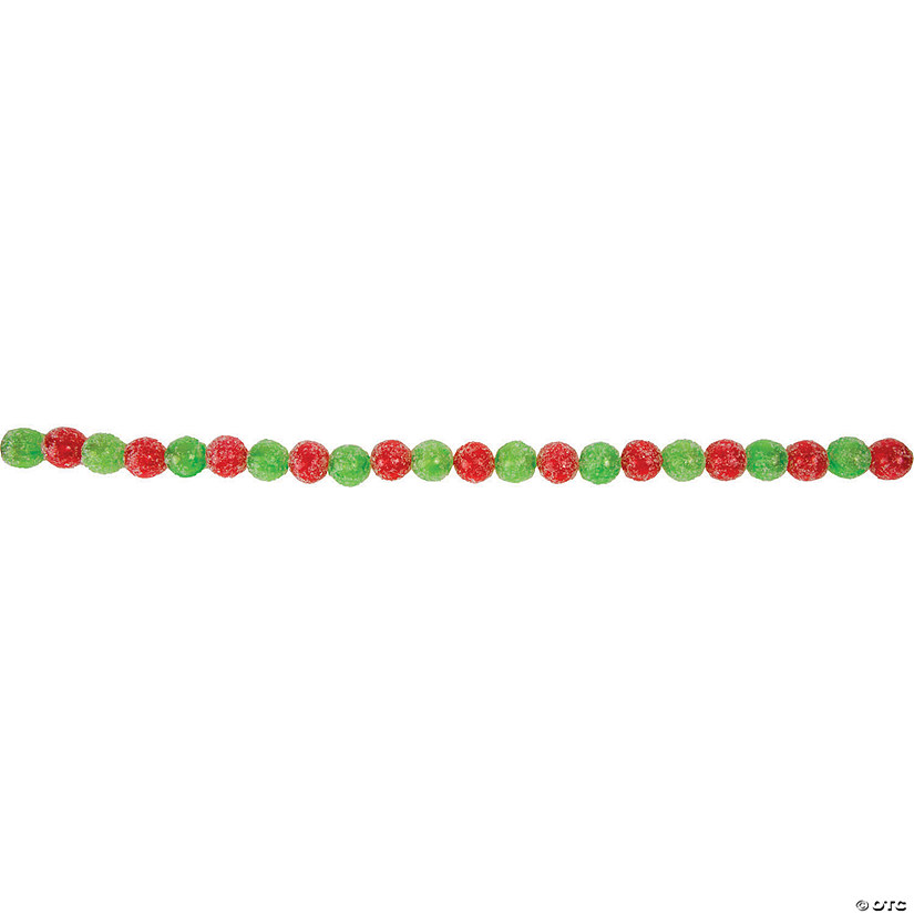 Northlight 6' Red and Green Glittered Candy Drop Christmas Garland   Unlit Image