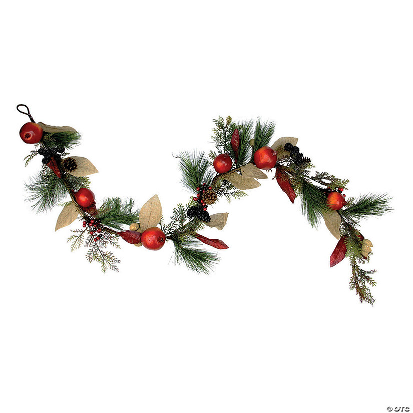 Northlight 6' Red Mixed Berry and Pine Artificial Garland - Unlit Image