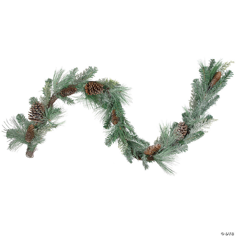Northlight 6' x 9" Mixed Pine and Pine Cones Artificial Christmas Garland  Unlit Image