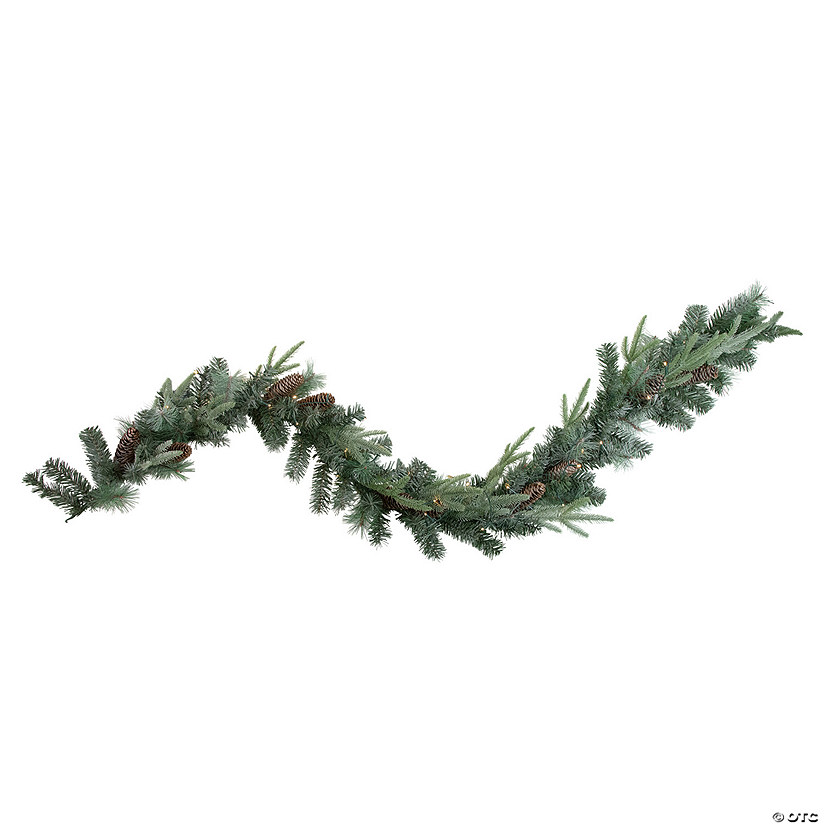 Northlight 6' x 9" Pre-Lit Decorated Mixed Pine and Pine Cone Artificial Christmas Garland Image