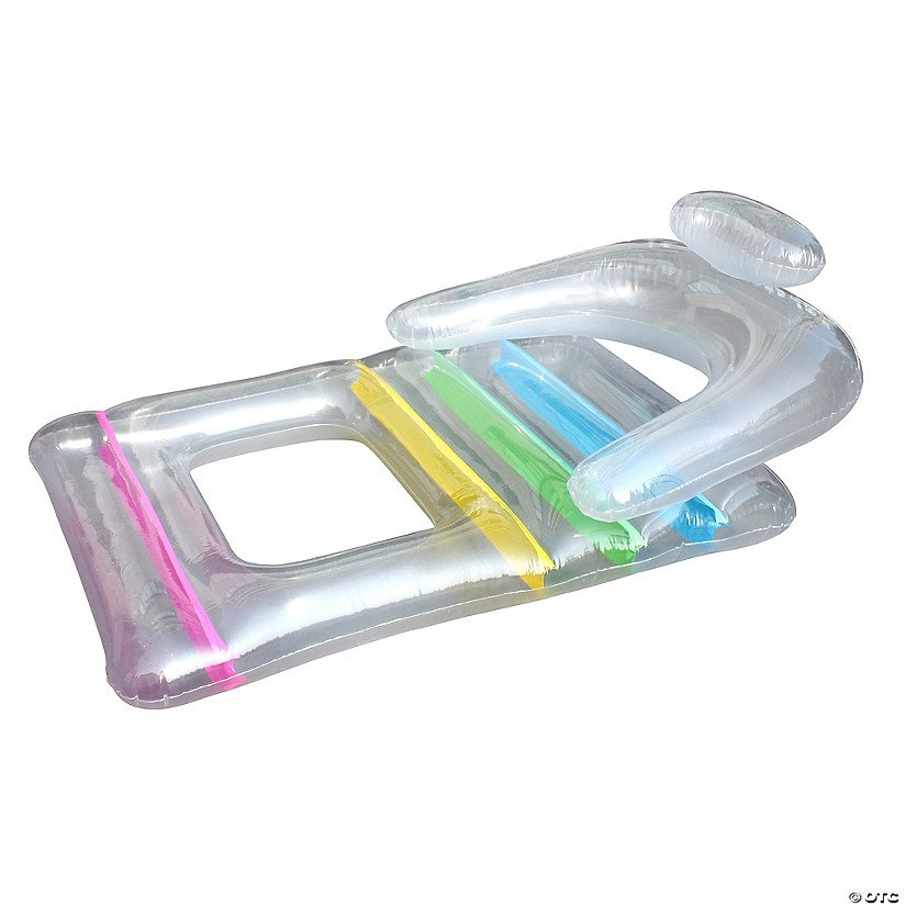 Northlight 62" Clear Inflatable Swimming Pool Float Lounger with Backrest Image