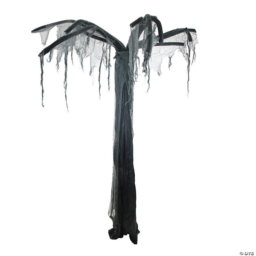 Northlight 7.5' Black and Gray Spooky Standing Ghost Tree Halloween Decoration Image