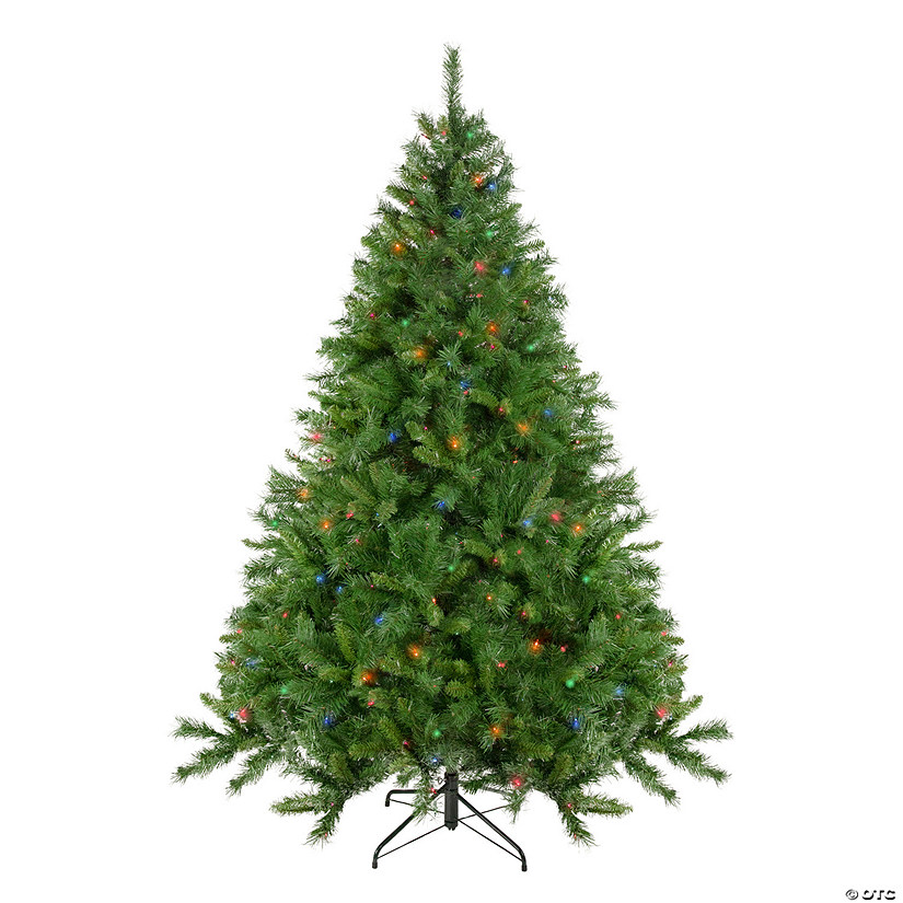 Northlight 7.5' Pre-Lit Chatham Pine Artificial Christmas Tree  Multi-Color Lights Image