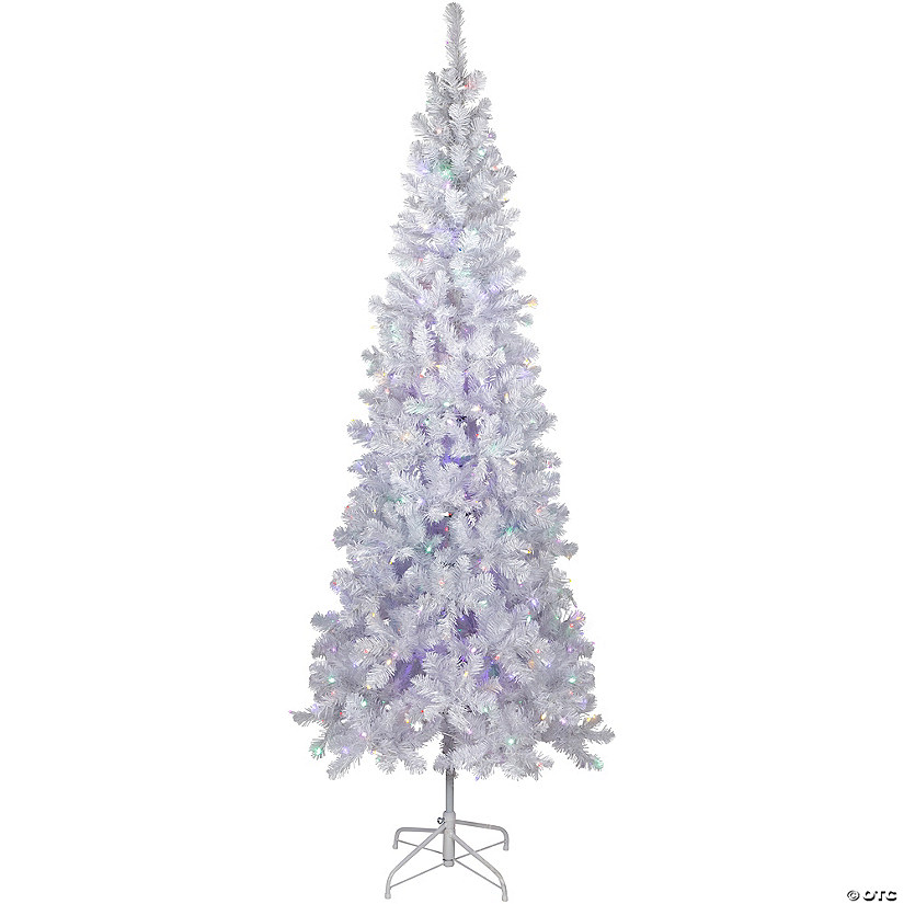 Northlight 7.5' Pre-Lit White Winston Pine Artificial Christmas Tree - Multi LED Lights Image