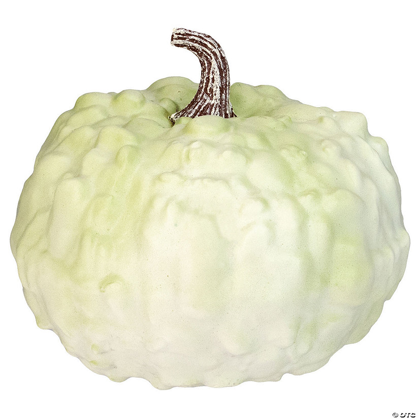 Northlight 7.5" White Textured Pumpkin Fall Halloween Statue Image