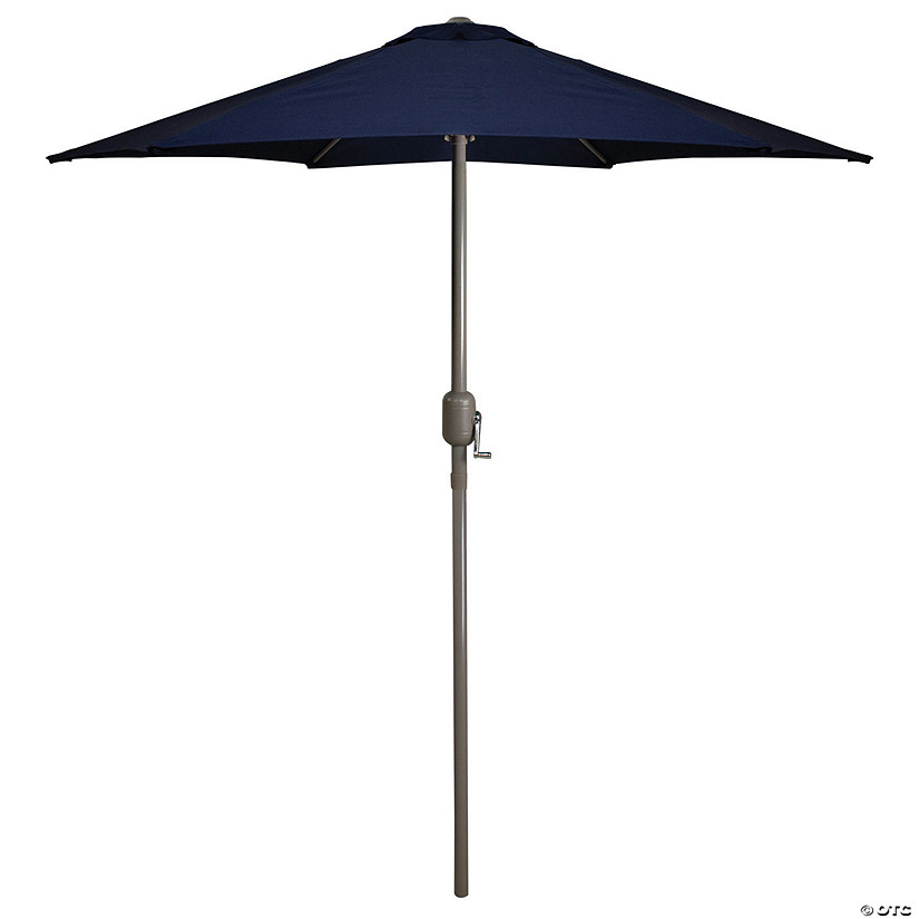 Northlight 7.5ft Outdoor Patio Market Umbrella with Hand Crank  Navy Blue Image