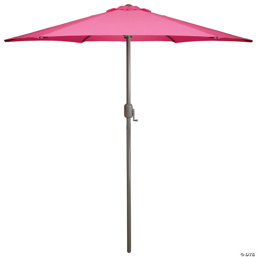 Northlight 7.5ft Outdoor Patio Market Umbrella with Hand Crank  Pink Image