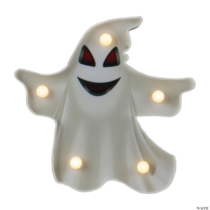 Northlight 7" LED White Ghost Halloween Marquee Decoration Image