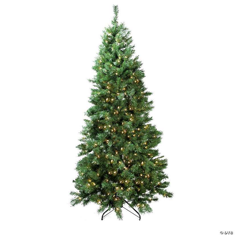 Northlight 7' Pre-Lit Slim Glacier Pine Artificial Christmas Tree - Multicolor LED Lights Image