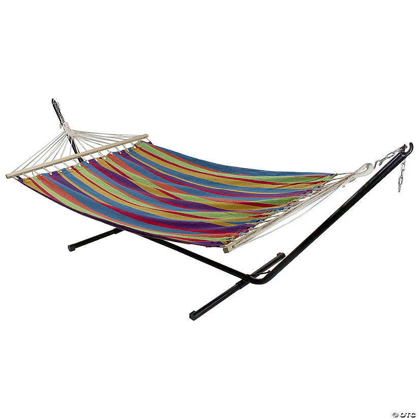 Northlight 76" Colorful Striped Double Hammock Image