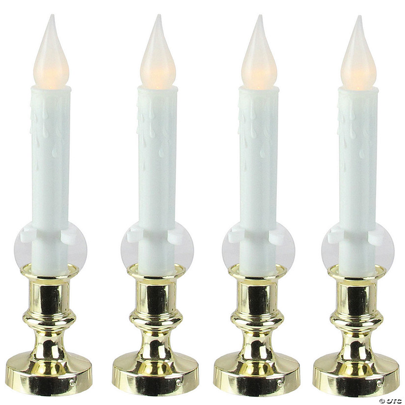 Northlight 8.5" LED Flickering Window Christmas Candle Lamps with Timer