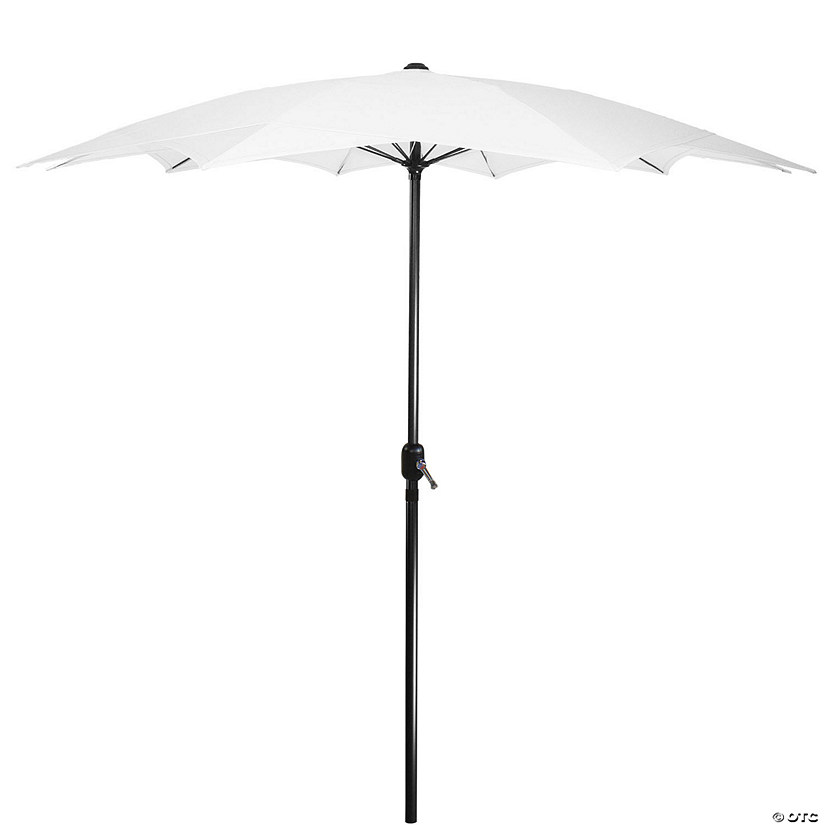Northlight 8.85ft Outdoor Patio Lotus Umbrella with Hand Crank White Image