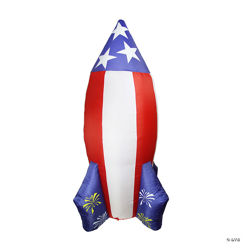 Northlight 8' Inflatable LED Lighted 4th of July Americana Rocket Outdoor Yard Decoration Image