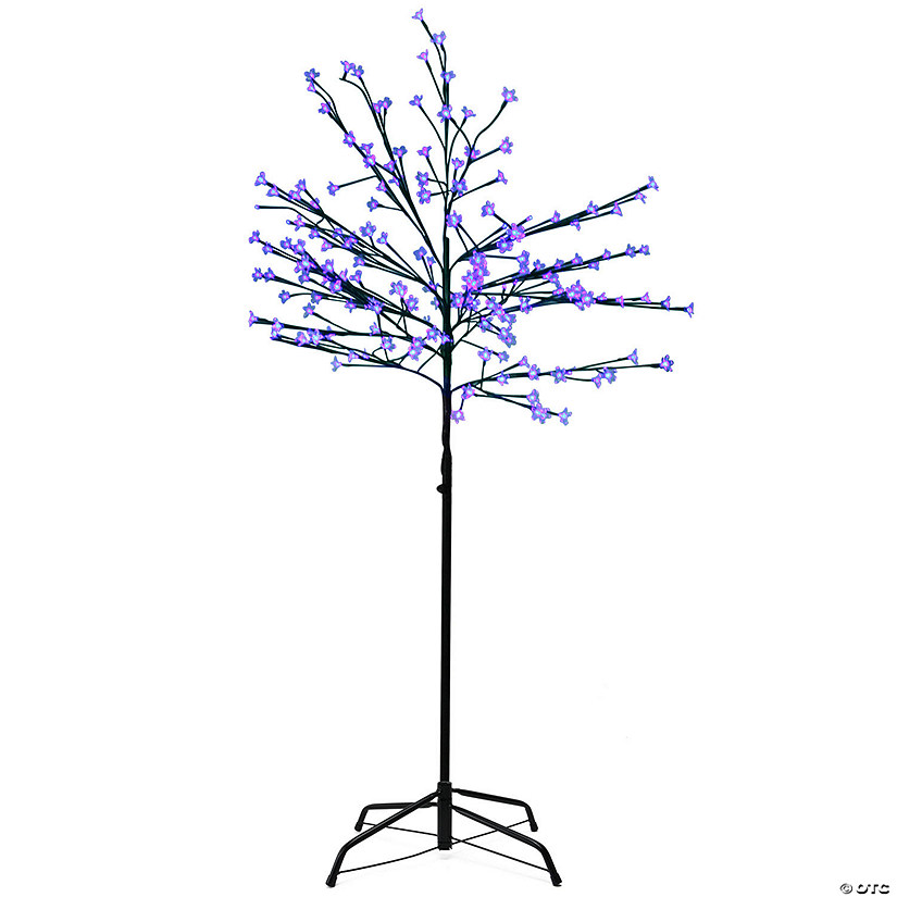 Northlight 8' LED Japanese Sakura Blossom Flower Tree - Blue Lights Image