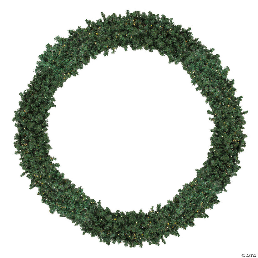 Northlight 8' Pre-Lit High Sierra Pine Commercial Artificial Christmas Wreath Warm White Lights Image