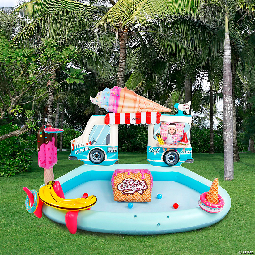 Northlight 82" Ice Cream Truck Inflatable Swimming Spray Pool and Play Center Image