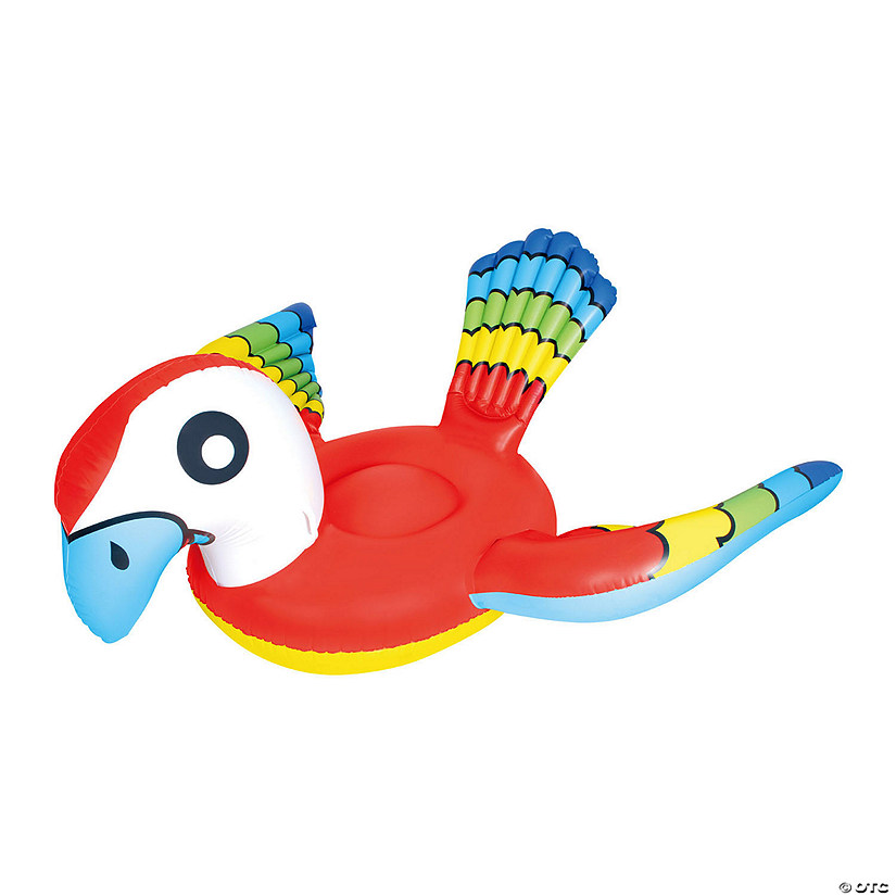 Northlight 87" Red and Blue Jumbo Parrot Ride-On Inflatable Swimming Pool Float Image