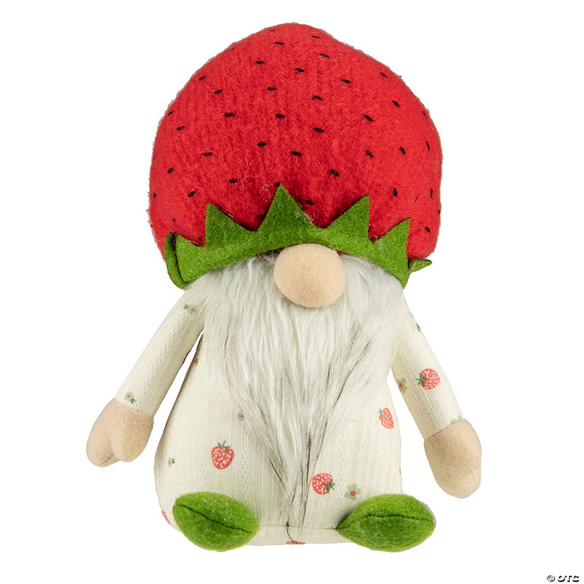 Northlight 9.5" green and red boy springtime strawberry gnome Image