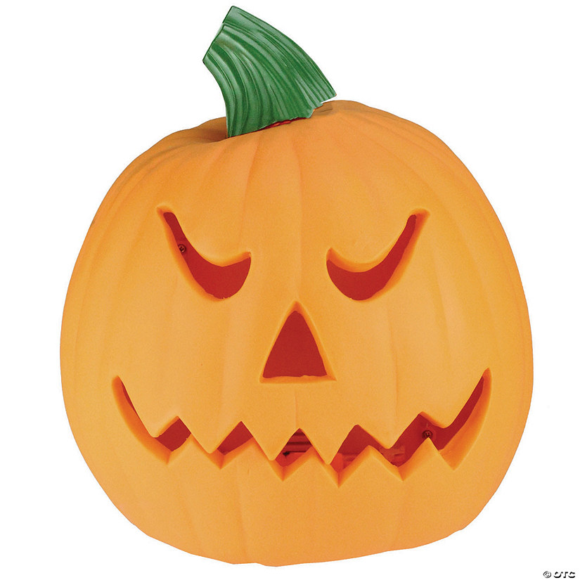 Northlight 9.75" Orange and Green Animated Double-Sided Pumpkin Halloween Decor Image