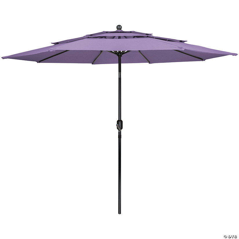 Northlight 9.75ft Outdoor Patio Market Umbrella with Hand Crank and Tilt Purple Image