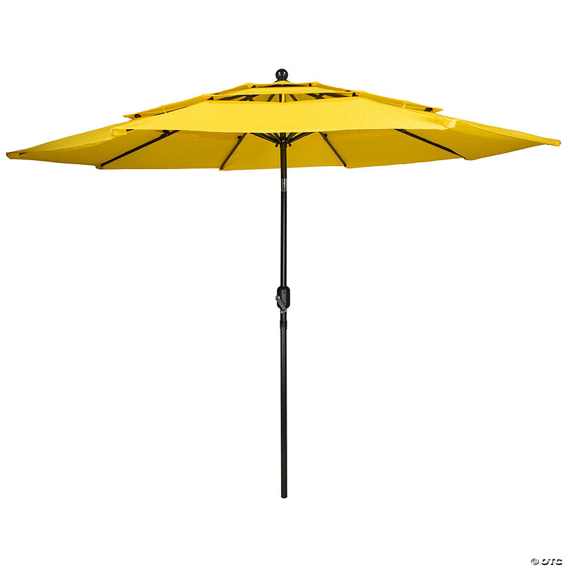 Northlight 9.75ft Outdoor Patio Market Umbrella with Hand Crank and Tilt Yellow Image
