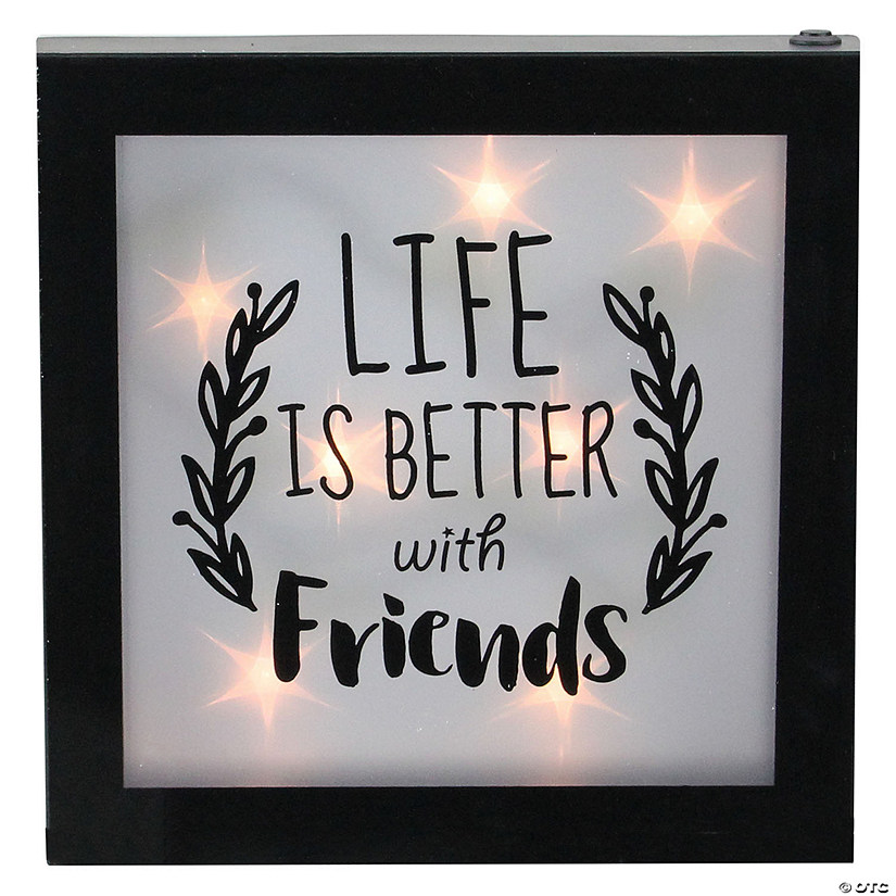 Northlight 9" B/O LED Lighted "Life is Better With Friends" Framed Wall Decor Image
