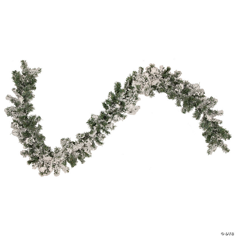 Northlight 9' x 10" Flocked Pine Artificial Christmas Garland - Unlit Image