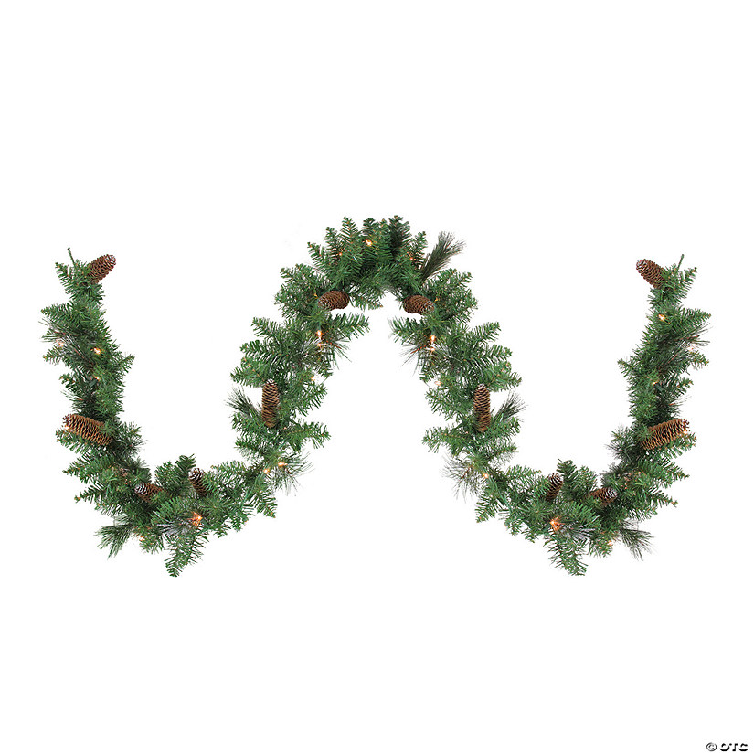 Northlight 9' x 10" Pre-Lit Yorkville Pine Artificial Christmas Garland - Clear Lights Image