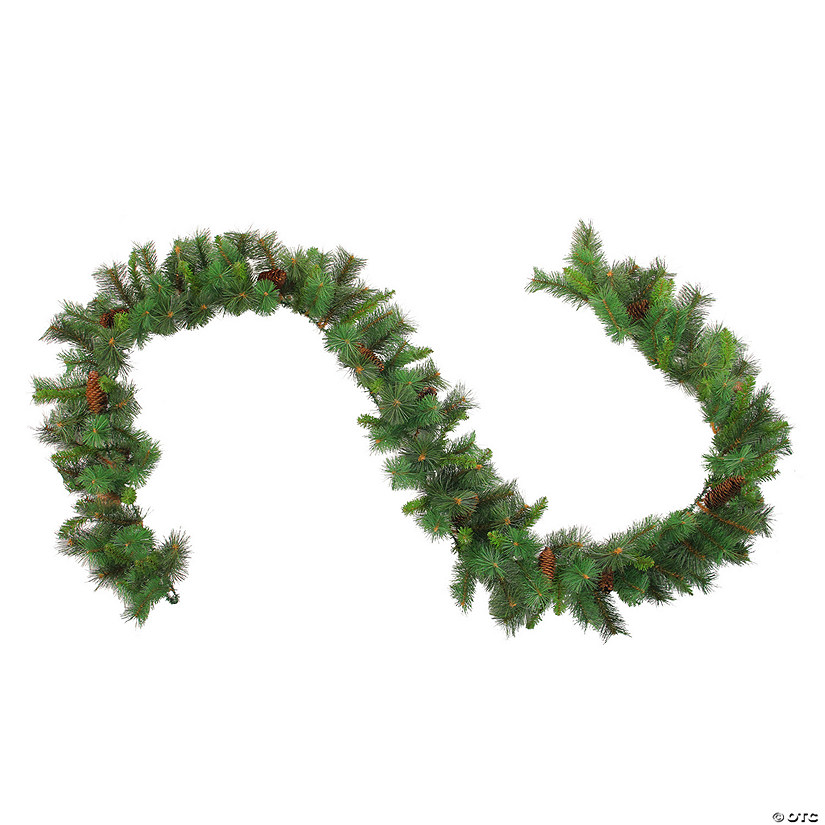 Northlight 9' x 12" Green Pine and Pine Cones Artificial Christmas Garland  Unlit Image