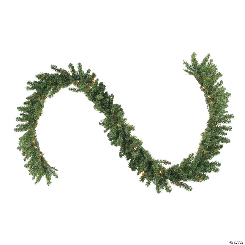 Northlight 9' x 12" Pre-Lit Canadian Pine Artificial Christmas Garland - Clear Lights Image