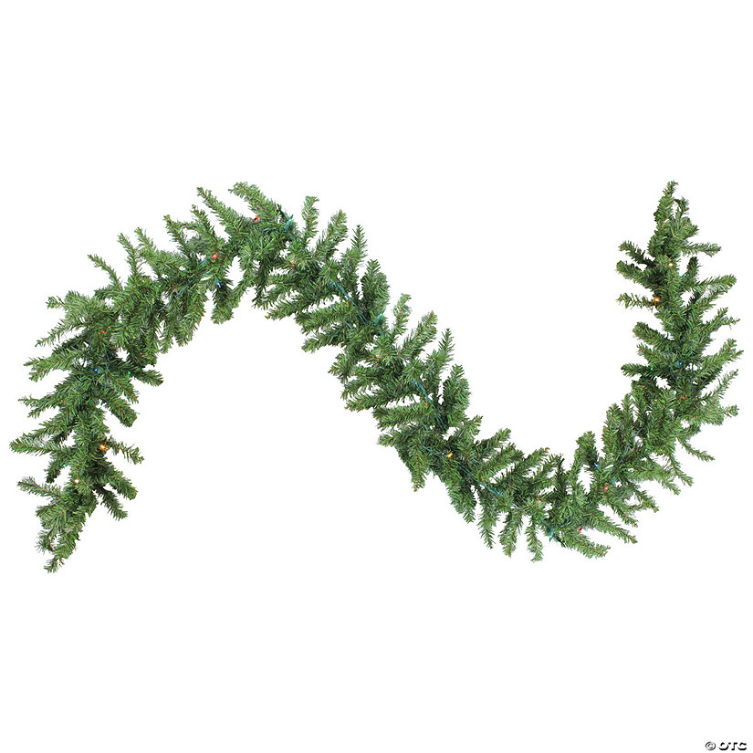 Northlight 9' x 12" Pre-Lit Canadian Pine Artificial Christmas Garland - Multi Lights Image