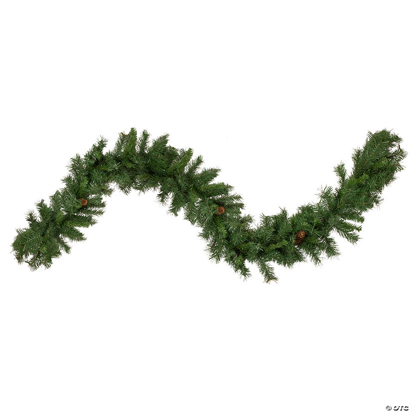 Northlight 9' x 14" Black River Pine with Pine Cones Artificial Christmas Garland  Unlit Image