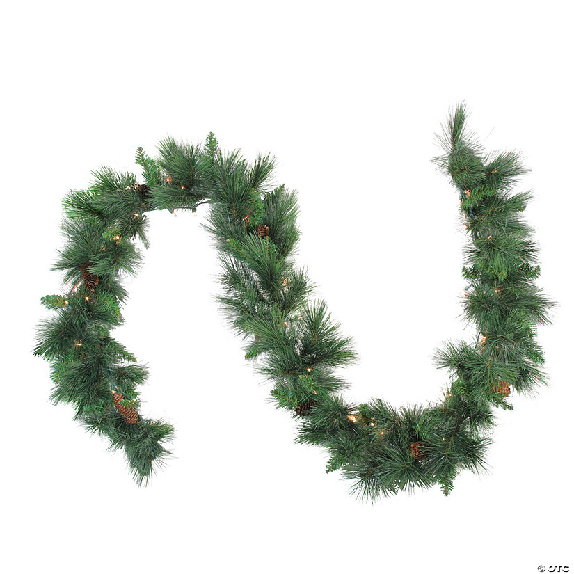 Northlight 9' x 14" Pre-Lit White Valley Pine Artificial Christmas Garland - Clear Lights Image