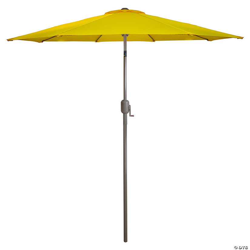 Northlight 9ft Outdoor Patio Market Umbrella with Hand Crank and Tilt Yellow Image