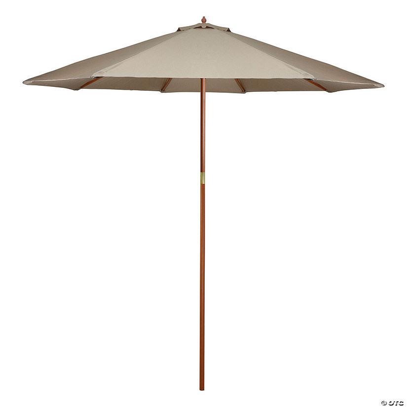 Northlight 9ft Outdoor Patio Market Umbrella with Wood Pole  Tan Image