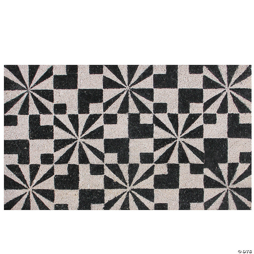 Northlight Black and Gray Abstract Rectangular Doormat 18" Proper 30" Image