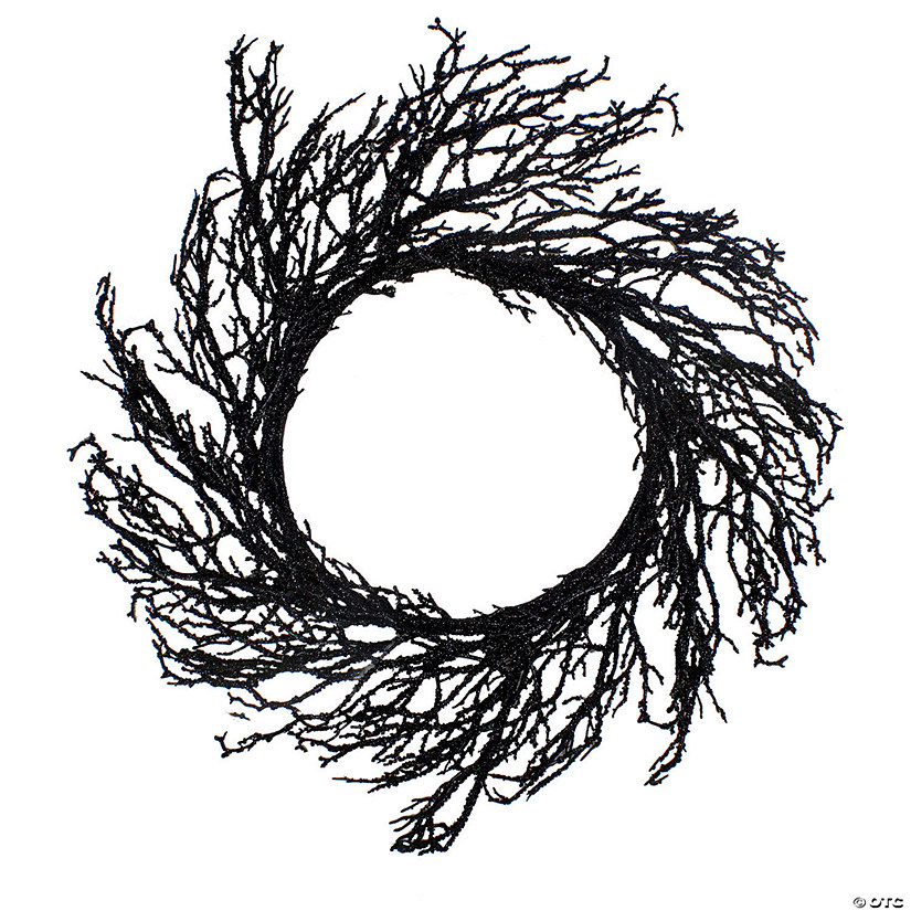 Northlight Black Twig Artificial Halloween Wreath - 24-Inch  Unlit Image