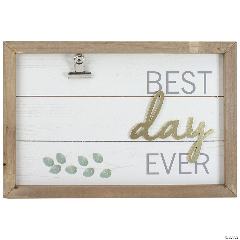 Northlight Framed "Best Day Ever" with Photo Clip Wall Art 11.75" Image