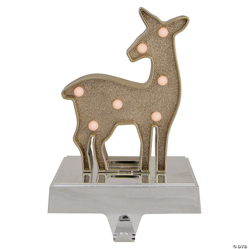 Northlight Gold LED Lighted Snowflake Christmas Stocking Holder 7.5" Image