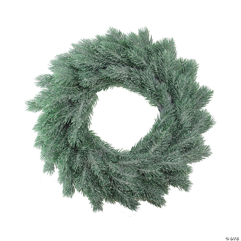 Northlight Green Frosted Pine Artificial Christmas Wreath - 16-Inch  Unlit Image